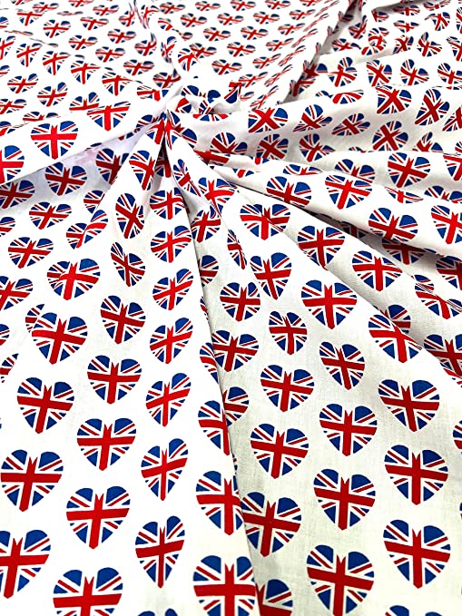 Pyrhan Art & Craft Children Nursery Football Polycotton Prints | 45 Inch Wide Dress Craft Fabric Material by The Metre | Polycotton Print Used in Sewing Kit and Accessories.
