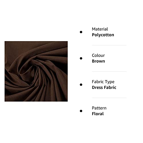 PYRHAN LTD Plain Poplin Polycotton Fabric by The Metre UK | 112 cm | Dressmaking Fabric | Dress Fabric Material for Sewing Dressmaking and Mask | 65% Polyester 35% Cotton