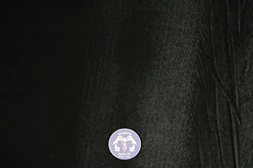 Pyrhan Wowen Velvet Fabric | 60 Inch Wide Velvet Fabric Material by The Metre | Perfect for Use in Ushion Pillows Quilting Upholstery Dress Making | Christmas Decorations Material (Black)