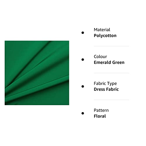 PYRHAN LTD Plain Poplin Polycotton Fabric by The Metre UK | 112 cm | Dressmaking Fabric | Dress Fabric Material for Sewing Dressmaking and Mask | 65% Polyester 35% Cotton
