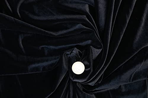 Pyrhan Wowen Velvet Fabric | 60 Inch Wide Velvet Fabric Material by The Metre | Perfect for Use in Ushion Pillows Quilting Upholstery Dress Making | Christmas Decorations Material (Black)