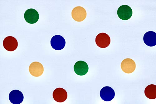 Pyrhan Multi Dots Polycotton Fabric Prints Similar to 100% Cotton Prints - 45 inch Wide Sold by The metre Used in Sewing, Quilting and Dress Making Projects. (15mmDots)