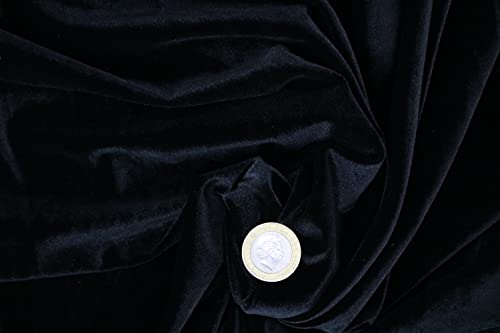 Pyrhan Wowen Velvet Fabric | 60 Inch Wide Velvet Fabric Material by The Metre | Perfect for Use in Ushion Pillows Quilting Upholstery Dress Making | Christmas Decorations Material (Black)