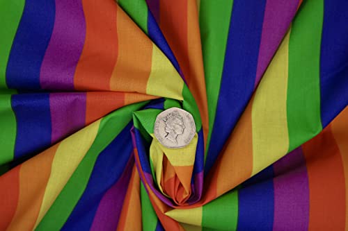 Pyrhan Gay Pride Flags Polycotton Prints | 45 Inch Wide Dress Craft Fabric Material by The Metre | Gay Flag Polycotton Print Used in Sewing Kit and Accessories-Quilting Fabric (10mm)