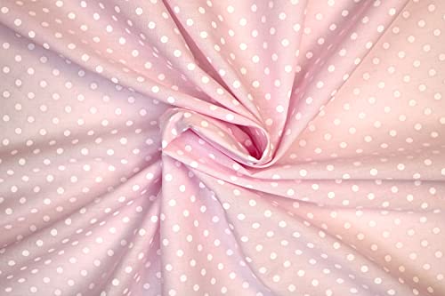 PYRHAN Polka Dots Polycotton Prints | 45 inch Wide Dress Fabric Material by Meters | Floral Polycotton Print Used in Sewing Kit and Accessories | Quilting Fabric