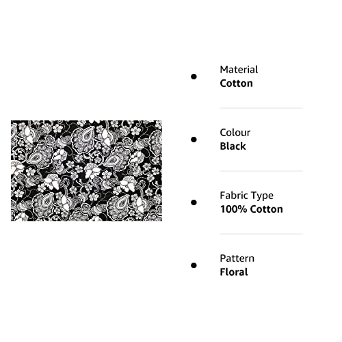 Pyrhan Paisley 100% Pure Cotton Prints – 60 inches (148 cm Approx) Wide Fabric Sold by The metre - Perfect for Sewing Projects and Dress Making.