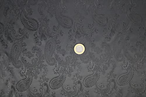 Pyrhan Paisley Jacquard Fabric by The Metre UK | 60 Inch Wide |54% Polyester 46% Viscose for Curtains, Upholstery, Art and Craft | Paisley Patterned Jacquard Fabric for Dressmaking