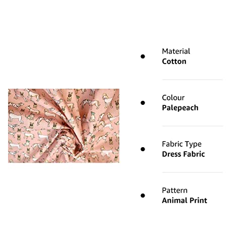 Pyrhan Cute Dogs Arts and Craft Polycotton Prints –45 Inch Wide Dress Fabric Material by The Metre -Floral Polycotton Print Used in Sewing Kit and Accessories-Quilting Fabric.