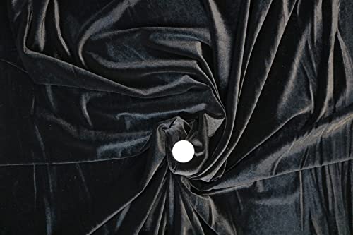Pyrhan Wowen Velvet Fabric | 60 Inch Wide Velvet Fabric Material by The Metre | Perfect for Use in Ushion Pillows Quilting Upholstery Dress Making | Christmas Decorations Material (Black)