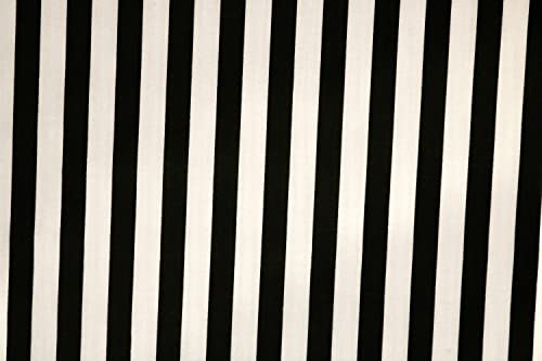 Pyrhan 11mm Stripes Polycotton Prints –44 Inch Wide Dress Craft Fabric Material by The Metre -Floral Polycotton Print Used in Sewing Kit and Accessories-Quilting Fabric (Blackwhite)