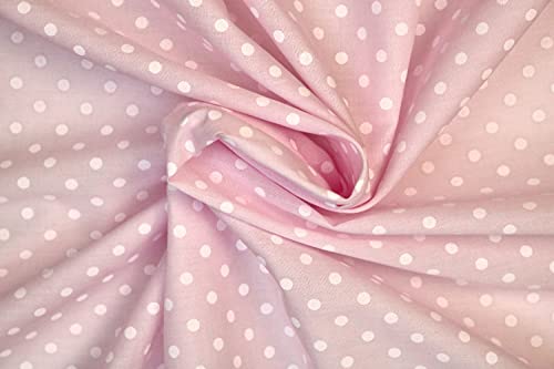 PYRHAN Polka Dots Polycotton Prints | 45 inch Wide Dress Fabric Material by Meters | Floral Polycotton Print Used in Sewing Kit and Accessories | Quilting Fabric