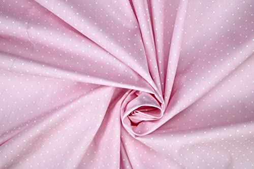 PYRHAN Polka Dots Polycotton Prints | 45 inch Wide Dress Fabric Material by Meters | Floral Polycotton Print Used in Sewing Kit and Accessories | Quilting Fabric