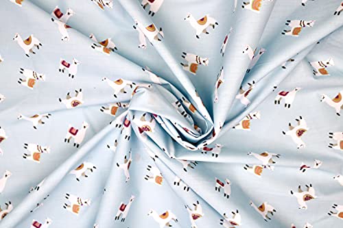 Pyrhan Llama Polycotton Prints –45 Inch Wide Dress Fabric Material by The Metre -Animal Polycotton Print Used in Sewing Kit and Accessories-Quilting Fabric.