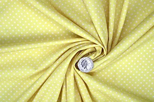PYRHAN Polka Dots Polycotton Prints | 45 inch Wide Dress Fabric Material by Meters | Floral Polycotton Print Used in Sewing Kit and Accessories | Quilting Fabric