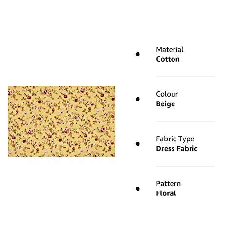 Pyrhan Delicate Floral Polycotton Prints –45 Inch Wide Dress Fabric Material by The Metre -Floral Polycotton Print Used in Sewing Kit and Accessories-Quilting Fabric…