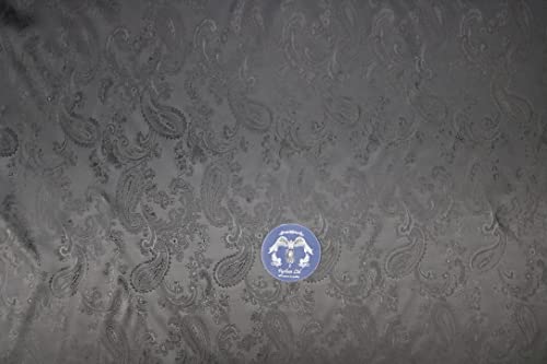 Pyrhan Paisley Jacquard Fabric by The Metre UK | 60 Inch Wide |54% Polyester 46% Viscose for Curtains, Upholstery, Art and Craft | Paisley Patterned Jacquard Fabric for Dressmaking