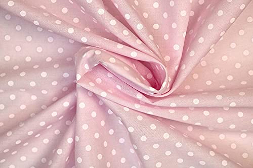 PYRHAN Polka Dots Polycotton Prints | 45 inch Wide Dress Fabric Material by Meters | Floral Polycotton Print Used in Sewing Kit and Accessories | Quilting Fabric