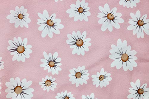 Pyrhan Daisy Floral Dress Fabric Cotton Prints -60 inch Wide Sold by The metre can be Used in Dress Making & Sewing Projects.