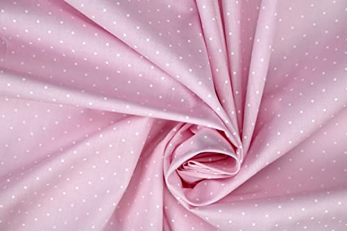 PYRHAN Polka Dots Polycotton Prints | 45 inch Wide Dress Fabric Material by Meters | Floral Polycotton Print Used in Sewing Kit and Accessories | Quilting Fabric