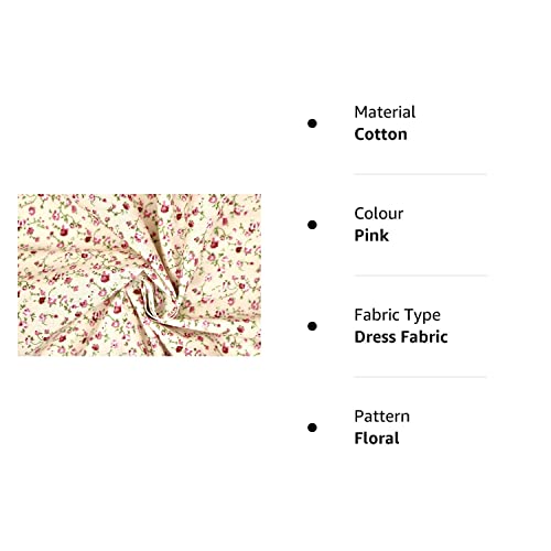 Pyrhan Delicate Floral Polycotton Prints –45 Inch Wide Dress Fabric Material by The Metre -Floral Polycotton Print Used in Sewing Kit and Accessories-Quilting Fabric…
