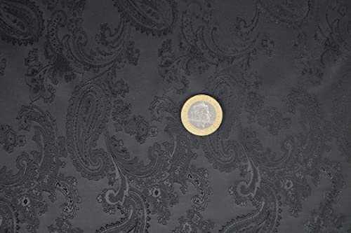 Pyrhan Paisley Jacquard Fabric by The Metre UK | 60 Inch Wide |54% Polyester 46% Viscose for Curtains, Upholstery, Art and Craft | Paisley Patterned Jacquard Fabric for Dressmaking