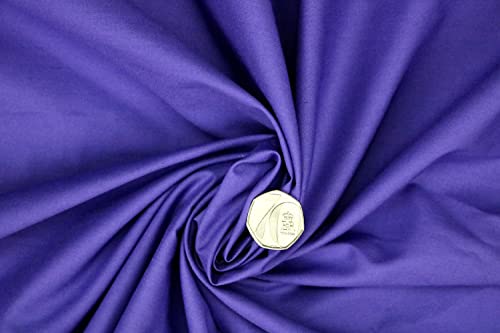 PYRHAN LTD Plain Poplin Polycotton Fabric by The Metre UK | 112 cm | Dressmaking Fabric | Dress Fabric Material for Sewing Dressmaking and Mask | 65% Polyester 35% Cotton