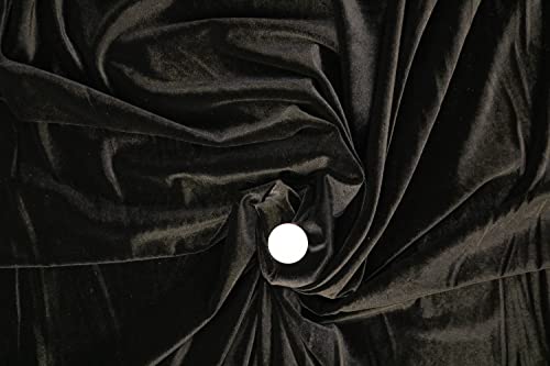 Pyrhan Wowen Velvet Fabric | 60 Inch Wide Velvet Fabric Material by The Metre | Perfect for Use in Ushion Pillows Quilting Upholstery Dress Making | Christmas Decorations Material (Black)
