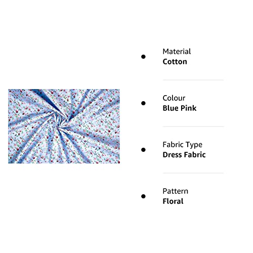 Pyrhan Delicate Floral Polycotton Prints –45 Inch Wide Dress Fabric Material by The Metre -Floral Polycotton Print Used in Sewing Kit and Accessories-Quilting Fabric…