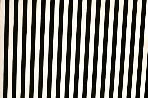 Pyrhan 11mm Stripes Polycotton Prints –44 Inch Wide Dress Craft Fabric Material by The Metre -Floral Polycotton Print Used in Sewing Kit and Accessories-Quilting Fabric (Blackwhite)
