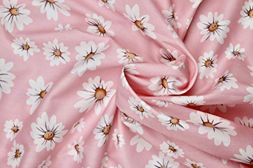 Pyrhan Daisy Floral Dress Fabric Cotton Prints -60 inch Wide Sold by The metre can be Used in Dress Making & Sewing Projects.