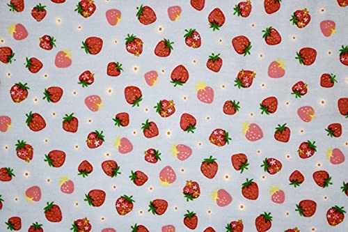 Pyrhan Strawberry Polycotton Prints –45 Inch Wide Dress Fabric Material by The Metre -Floral Polycotton Print Used in Sewing Kit and Accessories-Quilting Fabric.