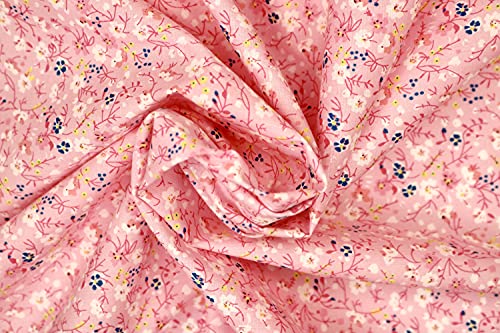 Pyrhan Little Wild Flowers Polycotton Prints –45 Inch Wide Dress Fabric Material by The Metre -Floral Polycotton Print Used in Sewing Kit and Accessories-Quilting Fabric