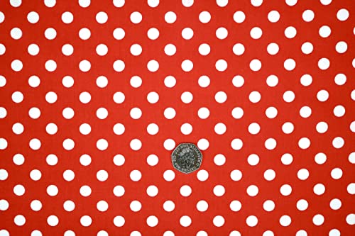 PYRHAN Polka Dots Polycotton Prints | 45 inch Wide Dress Fabric Material by Meters | Floral Polycotton Print Used in Sewing Kit and Accessories | Quilting Fabric