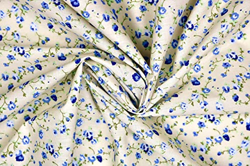 Pyrhan Delicate Floral Polycotton Prints –45 Inch Wide Dress Fabric Material by The Metre -Floral Polycotton Print Used in Sewing Kit and Accessories-Quilting Fabric…