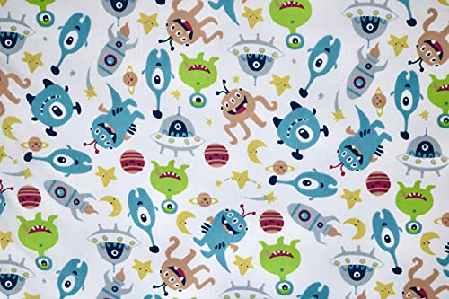 Pyrhan Alien Digital Polycotton Prints –45 Inch Wide Dress Fabric Material by The Metre -Floral Polycotton Print Used in Sewing Kit and Accessories-Quilting Fabric