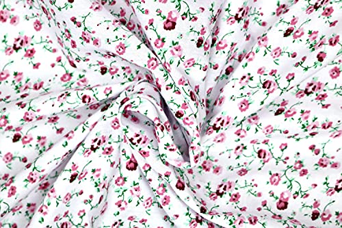Pyrhan Delicate Floral Polycotton Prints –45 Inch Wide Dress Fabric Material by The Metre -Floral Polycotton Print Used in Sewing Kit and Accessories-Quilting Fabric…
