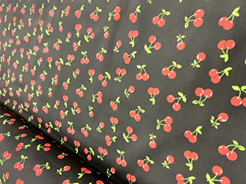 Pyrhan Cherry Patterned Polycotton Prints – 45 inch (Approx) Wide Sold by The metre sed in Art and Craft Quilting Sewing Projects and Dress Making,