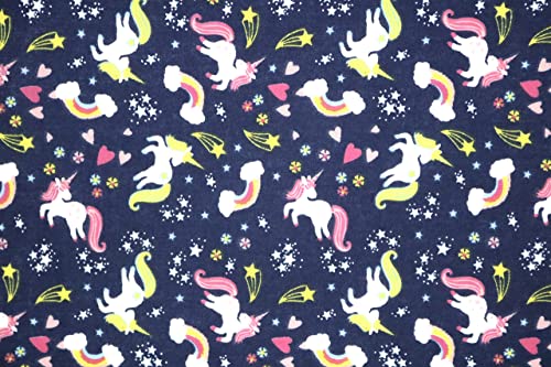 Pyrhan Rainbow Unicorn Polycotton Prints –45 Inch Wide Dress Fabric Material by The Metre -Floral Polycotton Print Used in Sewing Kit and Accessories-Quilting Fabric