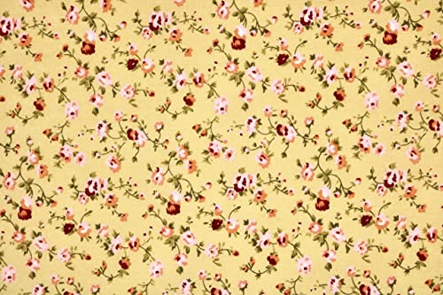 Pyrhan Delicate Floral Polycotton Prints –45 Inch Wide Dress Fabric Material by The Metre -Floral Polycotton Print Used in Sewing Kit and Accessories-Quilting Fabric…