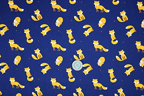 Pyrhan Polycotton Fox Patterned Printed Fabric -45 Inch Wide Polycotton Fabric Per Metre- Similar to 100% Cotton - Quilting Fabric Used in Sewing Kits and Accessories
