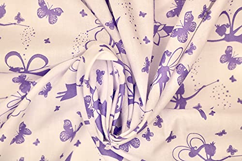 Pyrhan Fairy Tale Polycotton Prints –45 Inch Wide Dress Fabric Material by The Metre -Floral Polycotton Print Used in Sewing Kit and Accessories-Quilting Fabric.