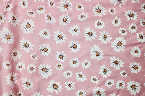 Pyrhan Daisy Floral Dress Fabric Cotton Prints -60 inch Wide Sold by The metre can be Used in Dress Making & Sewing Projects.