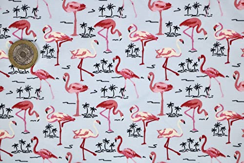 Pyrhan Flamingo 100% Pure Cotton Prints – 45 inches (114 cm Approx) Wide Fabric Sold by The metre - Perfect for Sewing Projects and Dress Making.