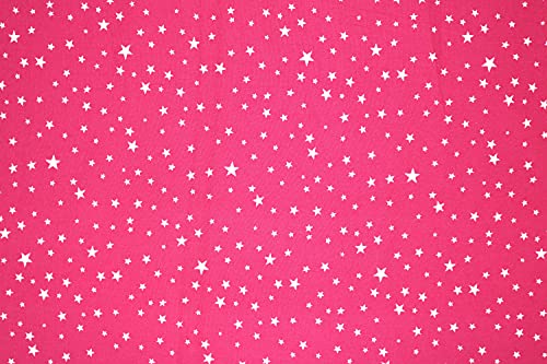 Pyrhan MultiSize Star 100% Pure Cotton Prints – 60 inches (148 cm Approx) Wide Fabric Sold by The metre - Perfect for Sewing Projects and Dress Making. (CerisePink)