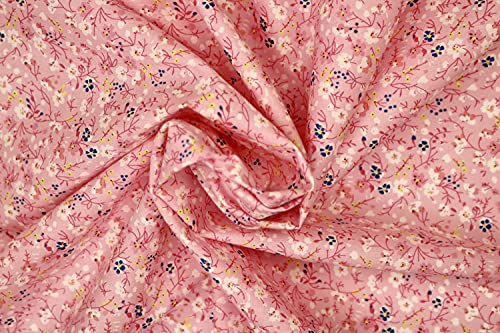 Pyrhan Little Wild Flowers Polycotton Prints –45 Inch Wide Dress Fabric Material by The Metre -Floral Polycotton Print Used in Sewing Kit and Accessories-Quilting Fabric