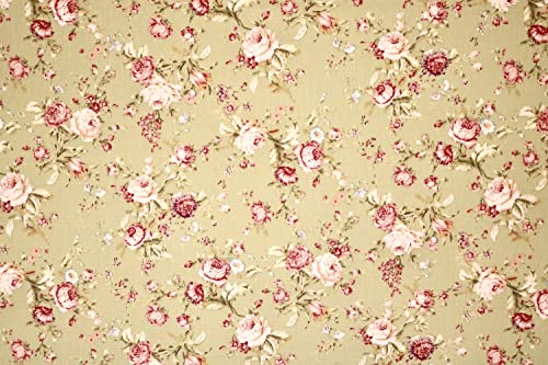 Pyrhan 100% Cotton Poplin by Rose & Hubble | Rose Floral Printed Cotton Fabric by The Metre UK | 114 Cm | Crafting Fabric & Dressmaking Fabric | Dress Fabric Material for Sewing Dressmaking (Green)