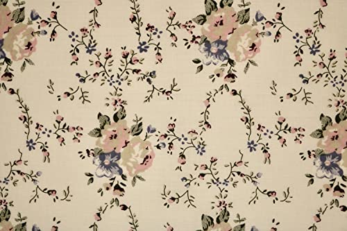 Pyrhan Rose and Vine Polycotton Prints –45 Inch Wide Dress Craft Fabric Material by The Metre -Floral Polycotton Print Used in Sewing Kit and Accessories-Quilting Fabric
