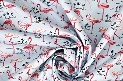 Pyrhan Flamingo 100% Pure Cotton Prints – 45 inches (114 cm Approx) Wide Fabric Sold by The metre - Perfect for Sewing Projects and Dress Making.