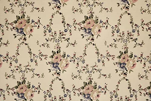 Pyrhan Rose and Vine Polycotton Prints –45 Inch Wide Dress Craft Fabric Material by The Metre -Floral Polycotton Print Used in Sewing Kit and Accessories-Quilting Fabric