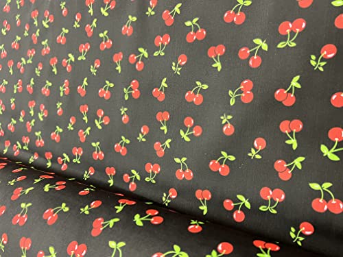 Pyrhan Cherry Patterned Polycotton Prints – 45 inch (Approx) Wide Sold by The metre sed in Art and Craft Quilting Sewing Projects and Dress Making,